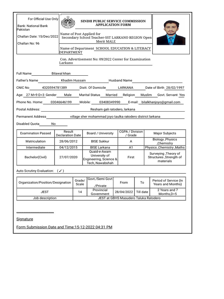 Print Candidate Form | PDF