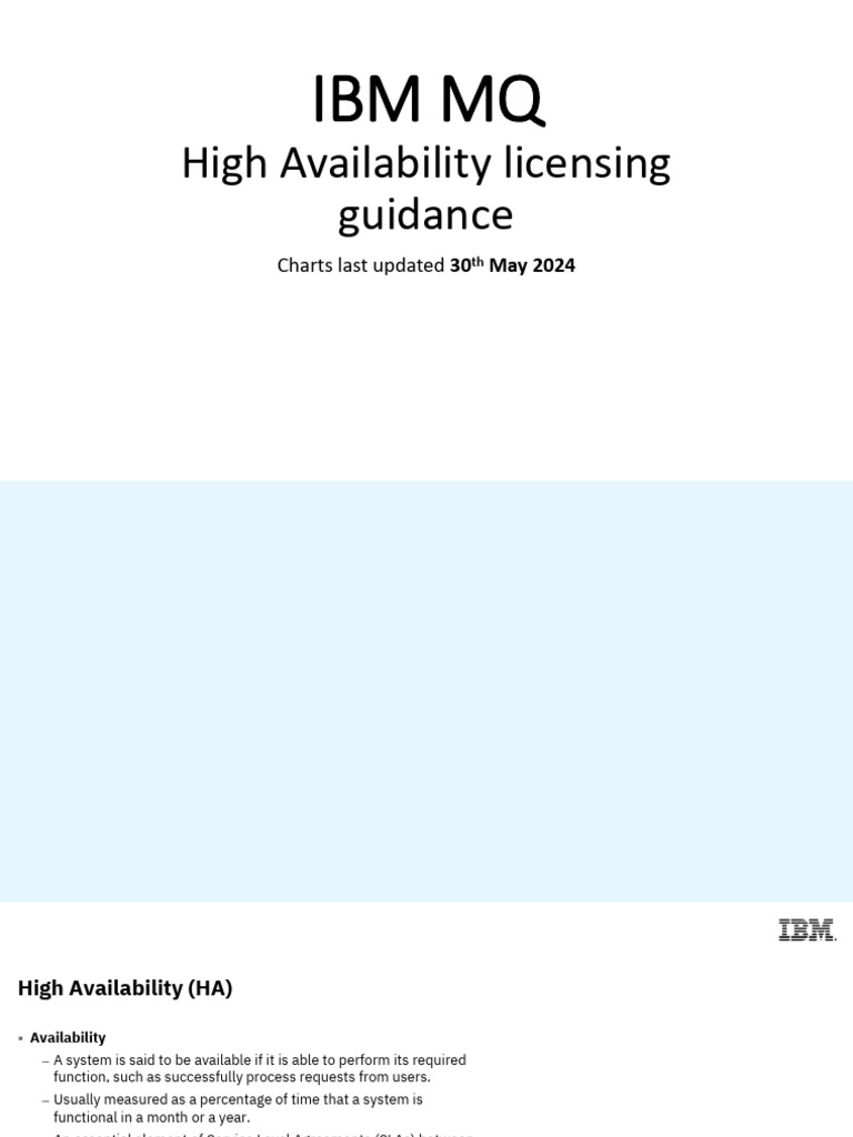 IBM MQ HA Guidance | PDF | Replication (Computing) | Computer Cluster