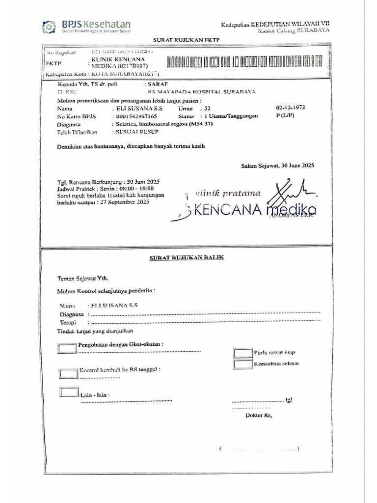 Bpjs Rujukan Specialis Saraf (p1) Ocr | PDF
