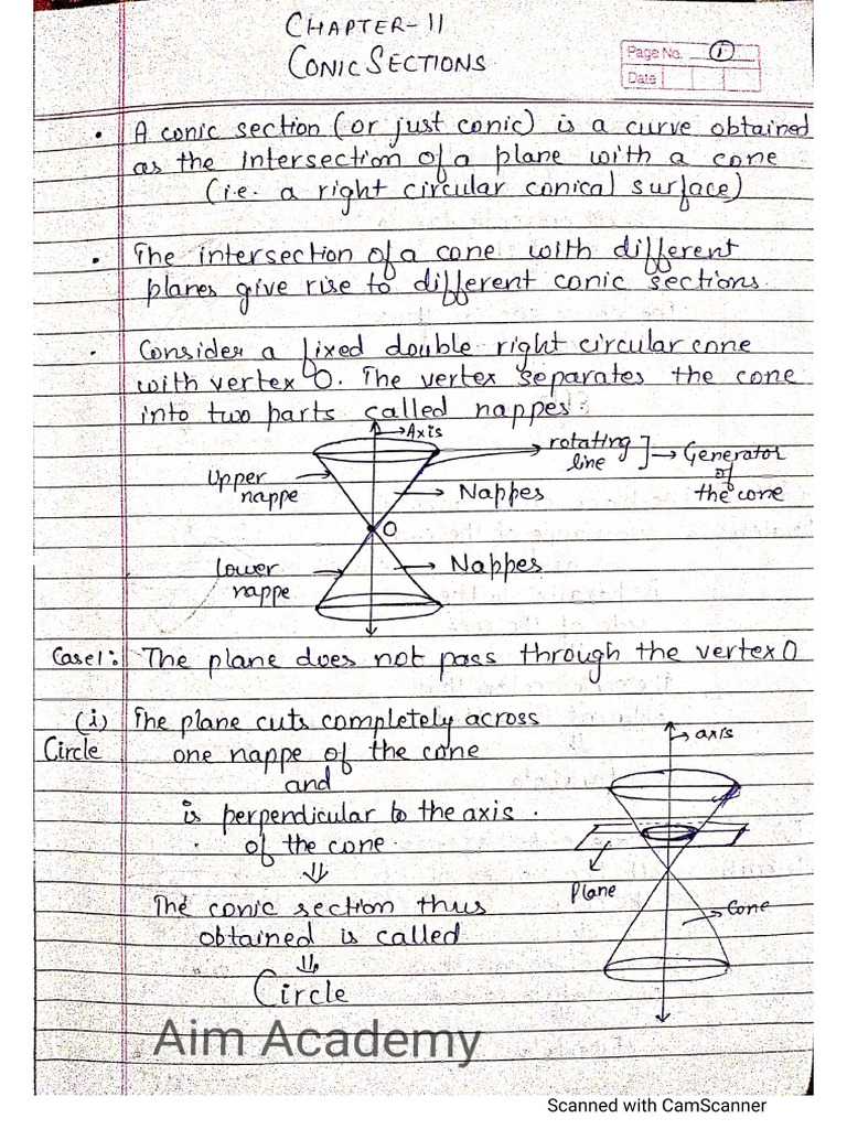 Ch-11 Conic Sections NCERT CN-1 | PDF