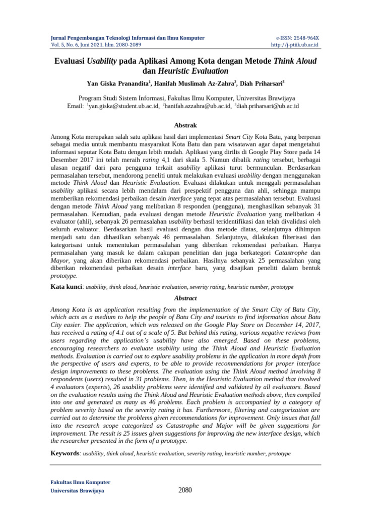 Evaluasi Usability Pada Aplikasi Among Kota Dengan Metode Think Aloud ...