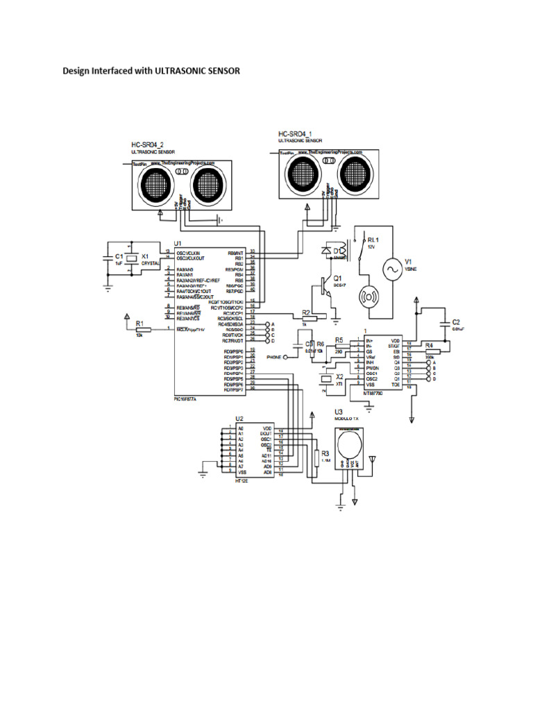 Design Interfaced With ULTRASONIC SENSOR | PDF