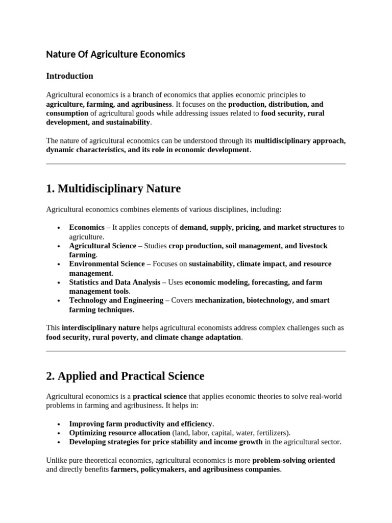 Importance | PDF | Agriculture | Agricultural Economics