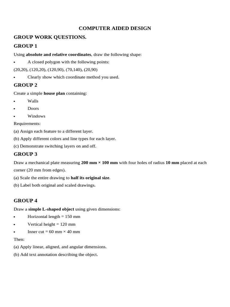 Computer Aided Design Group Work | PDF | Circle | Triangle