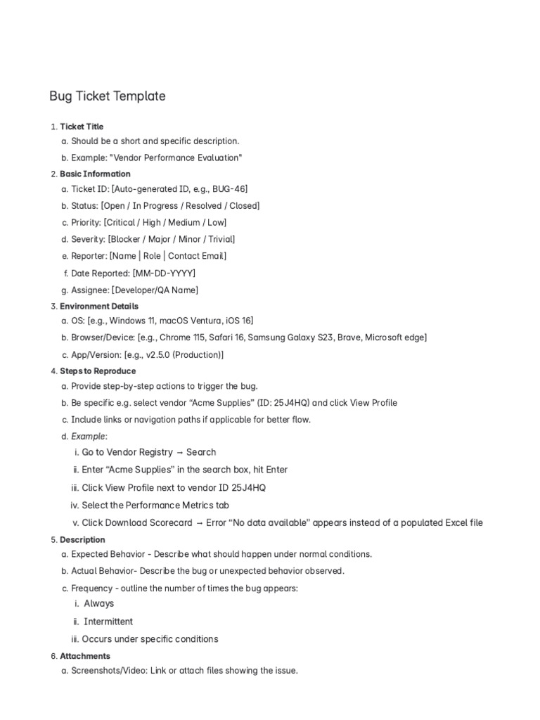 JRS Bug Ticket Template 110725 113954 7 | PDF | Software Bug | Safari ...