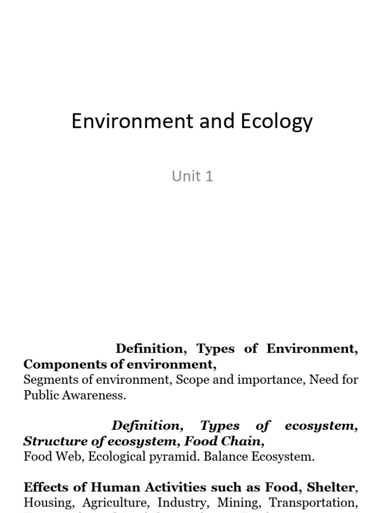 Unit 1 | PDF | Food Web | Ecosystem
