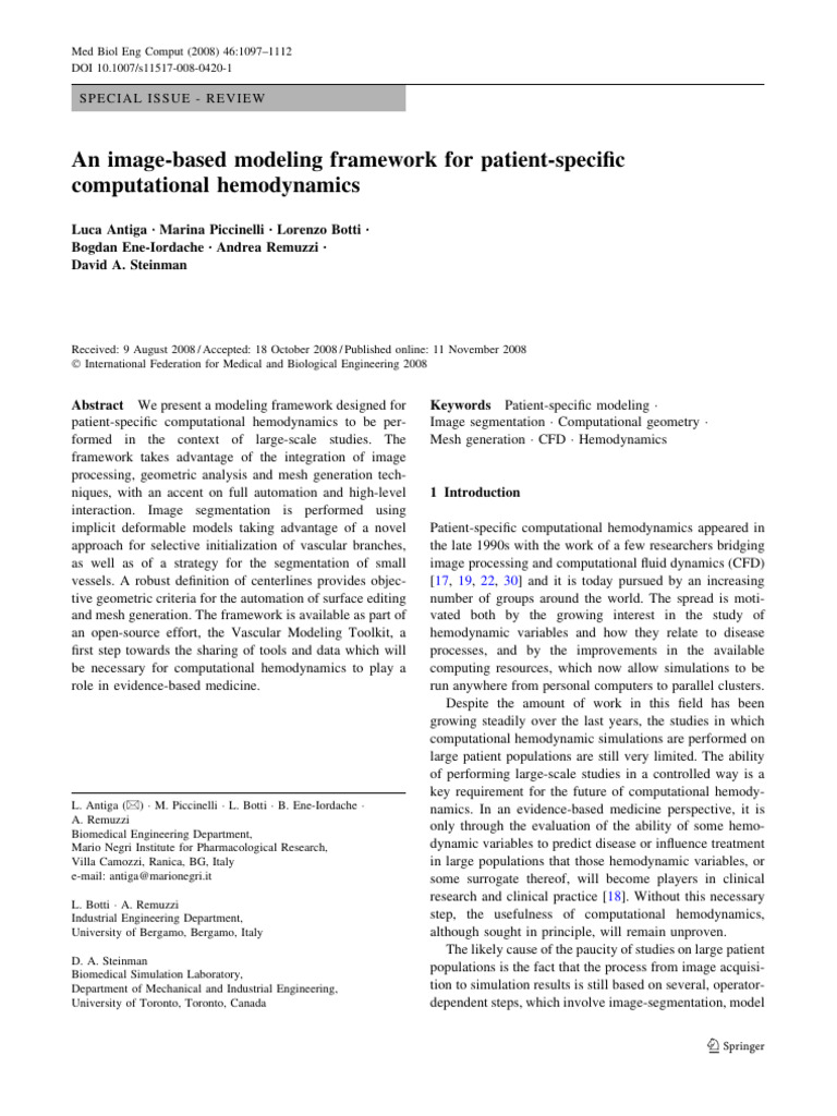 An Image-based Modeling Framework for Patient-spec | PDF | Image ...