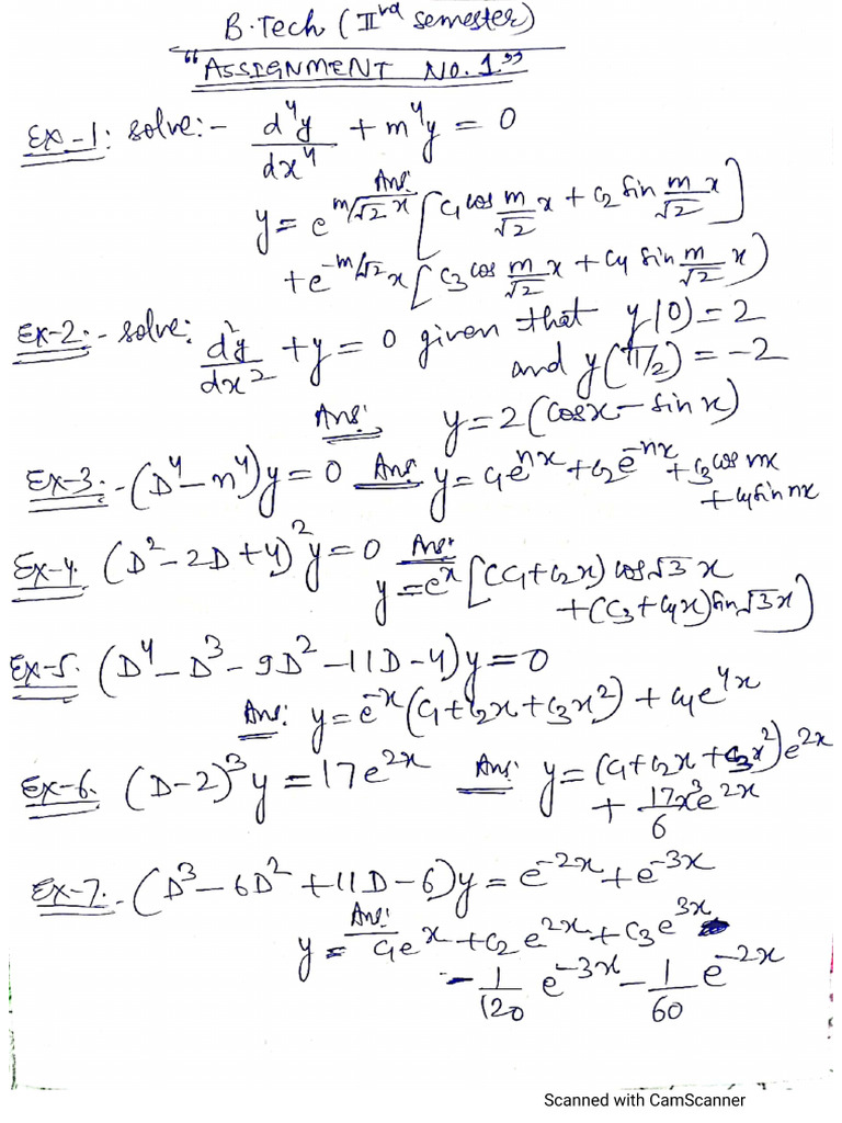 MATHS - II Assignment No.1 | PDF