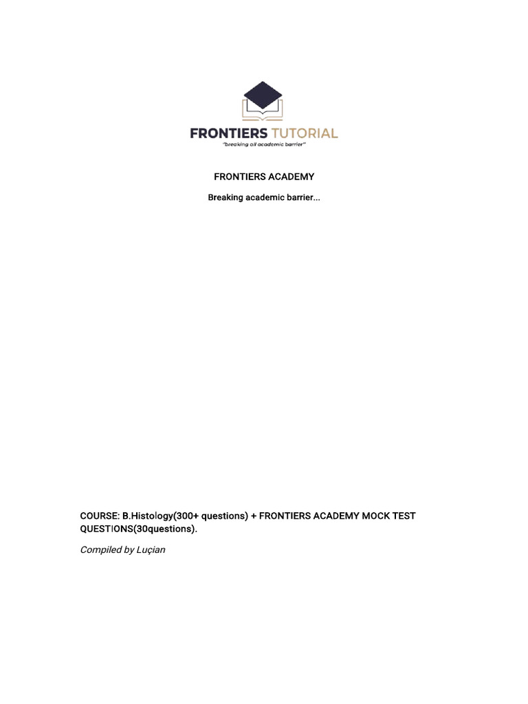 FT B.Histology 300+ Past Question (Compiled by Luçian) | PDF ...