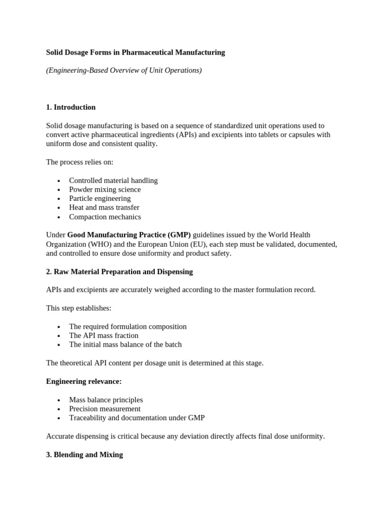 Solid Dosage Forms in Pharmaceutical Manufacturing | PDF | Tablet ...