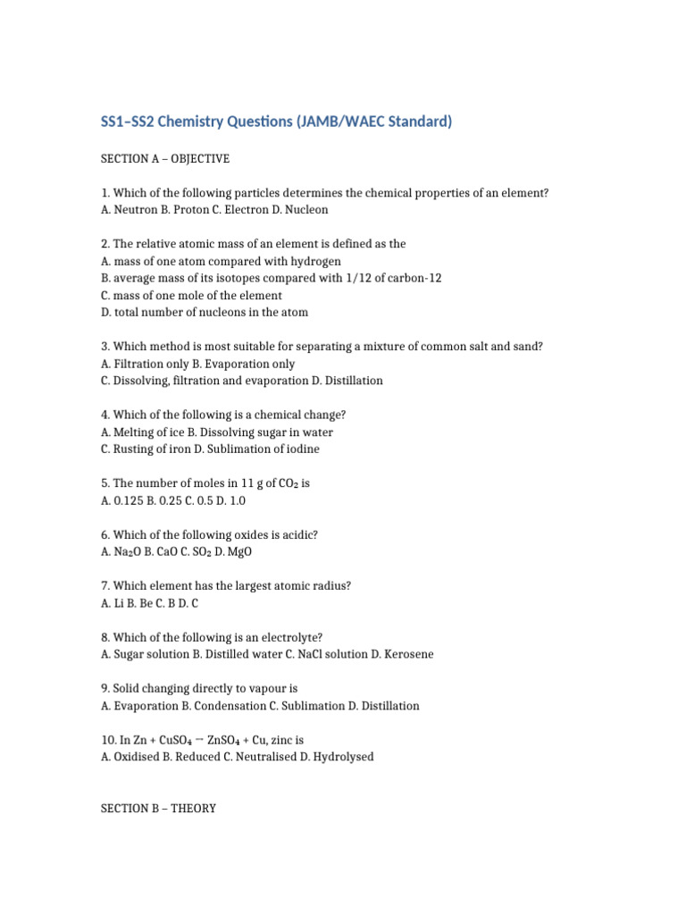 Chemistry Questions | PDF