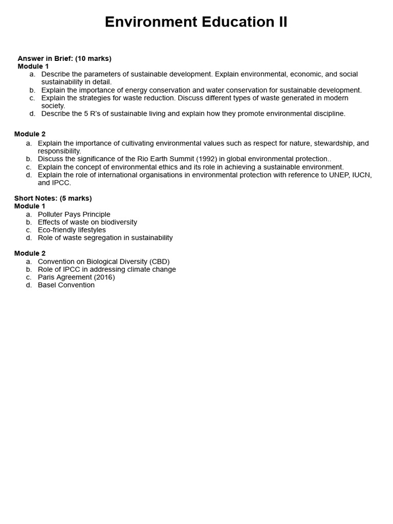 IMP - Environment Education II | PDF