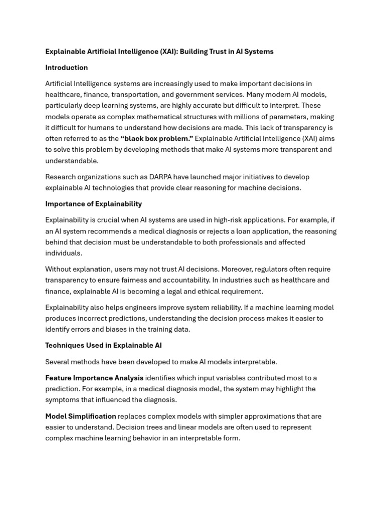 Explainable Artificial Intelligence (XAI) Making AI Transparent | PDF ...