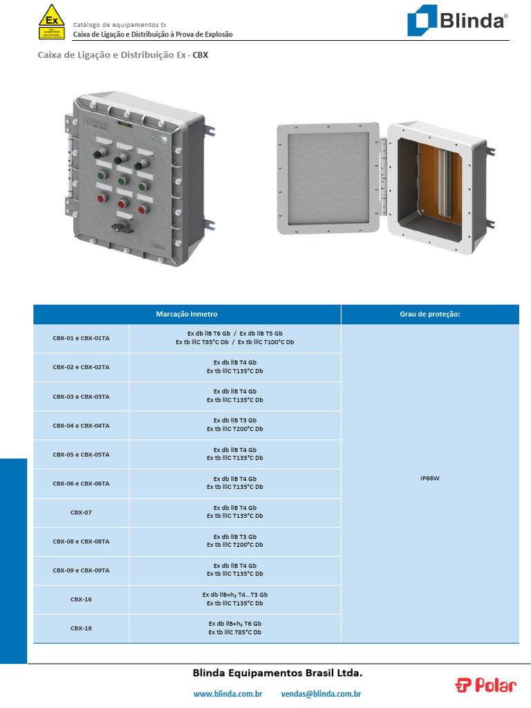 Datasheet Caixa de Ligacao e Distribuicao Ex CBX | PDF