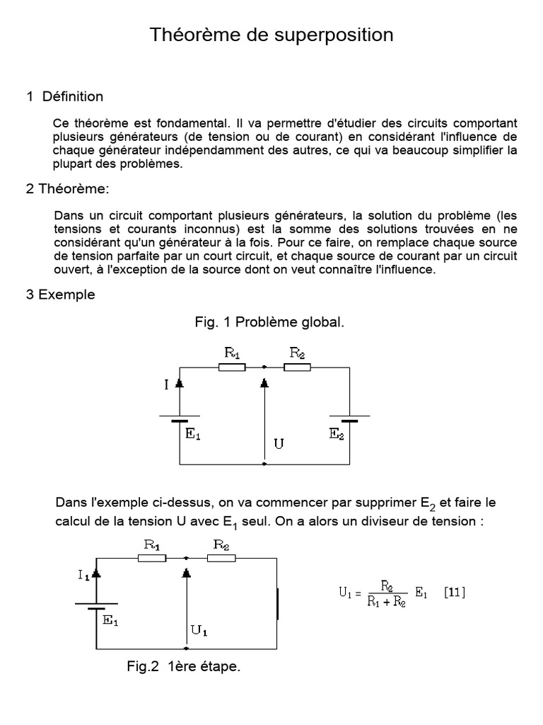 Cours XX Le Theoreme de Superposition | PDF