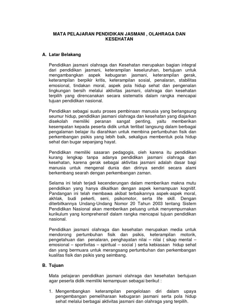 Makalah Pendidikan Jasmani