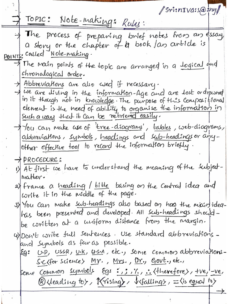 Note Making Rules | PDF