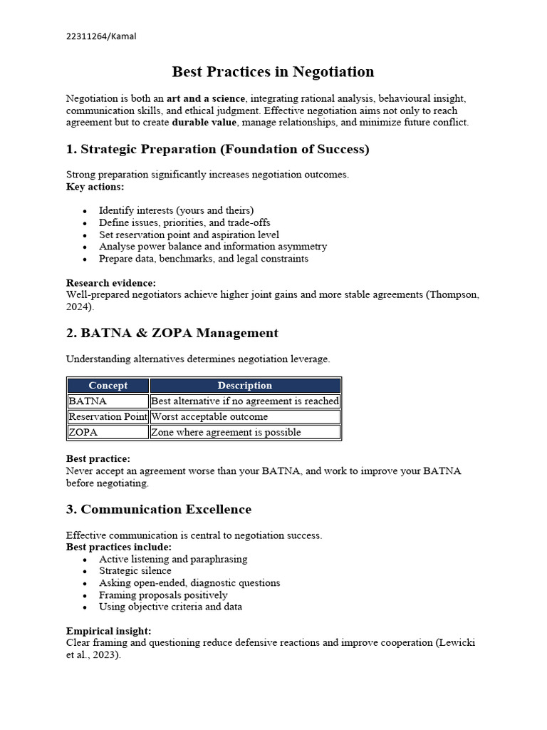 M13 | PDF | Negotiation | Cognition