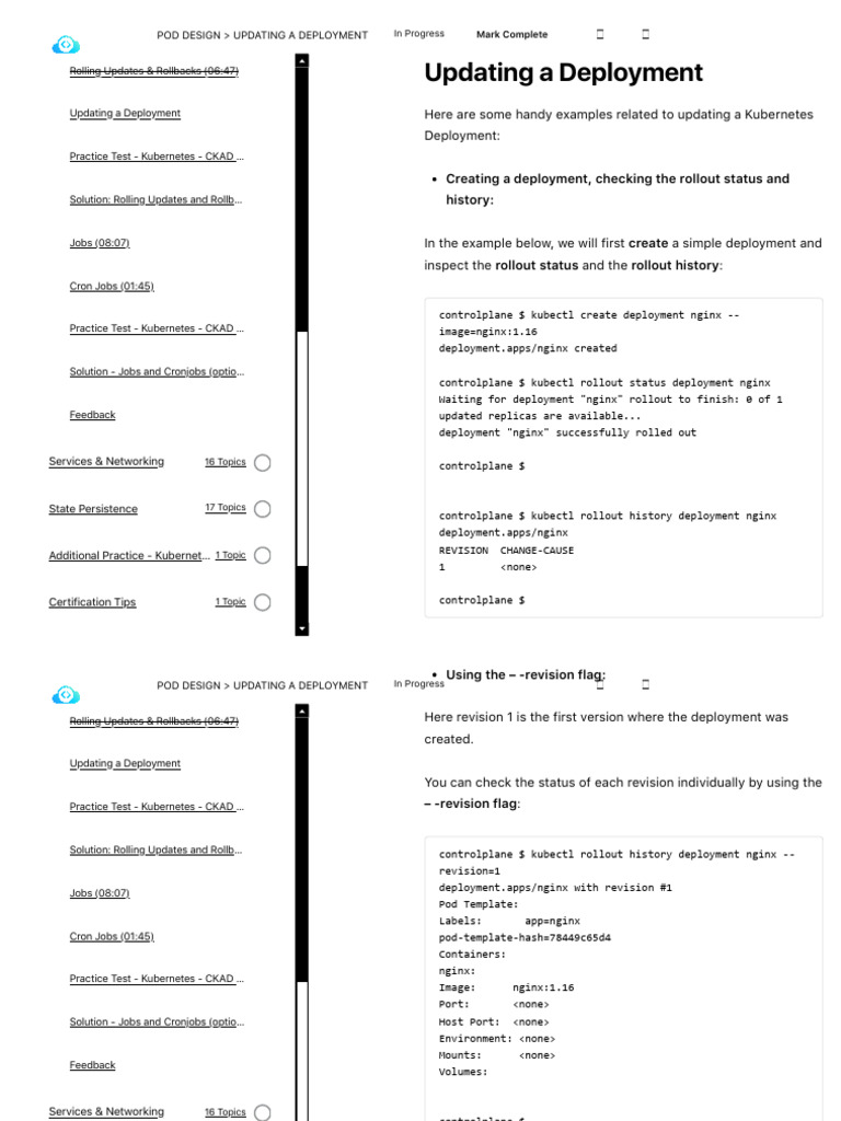 Updating a Deployment - KodeKloud | PDF | System Software | Information ...