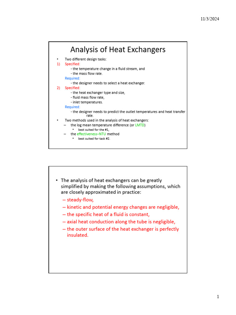 Lecture 3 2024 | PDF | Heat Exchanger | Heat Transfer