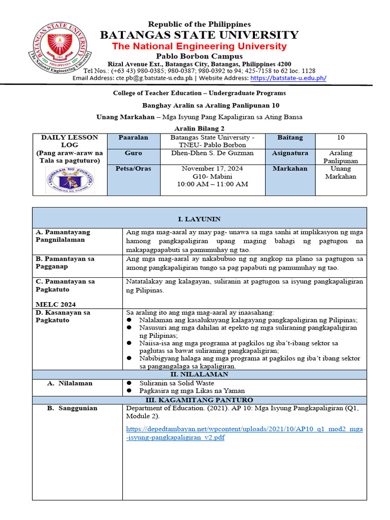 Lesson Plan AP 9 Pagkunsumo 080047 | PDF