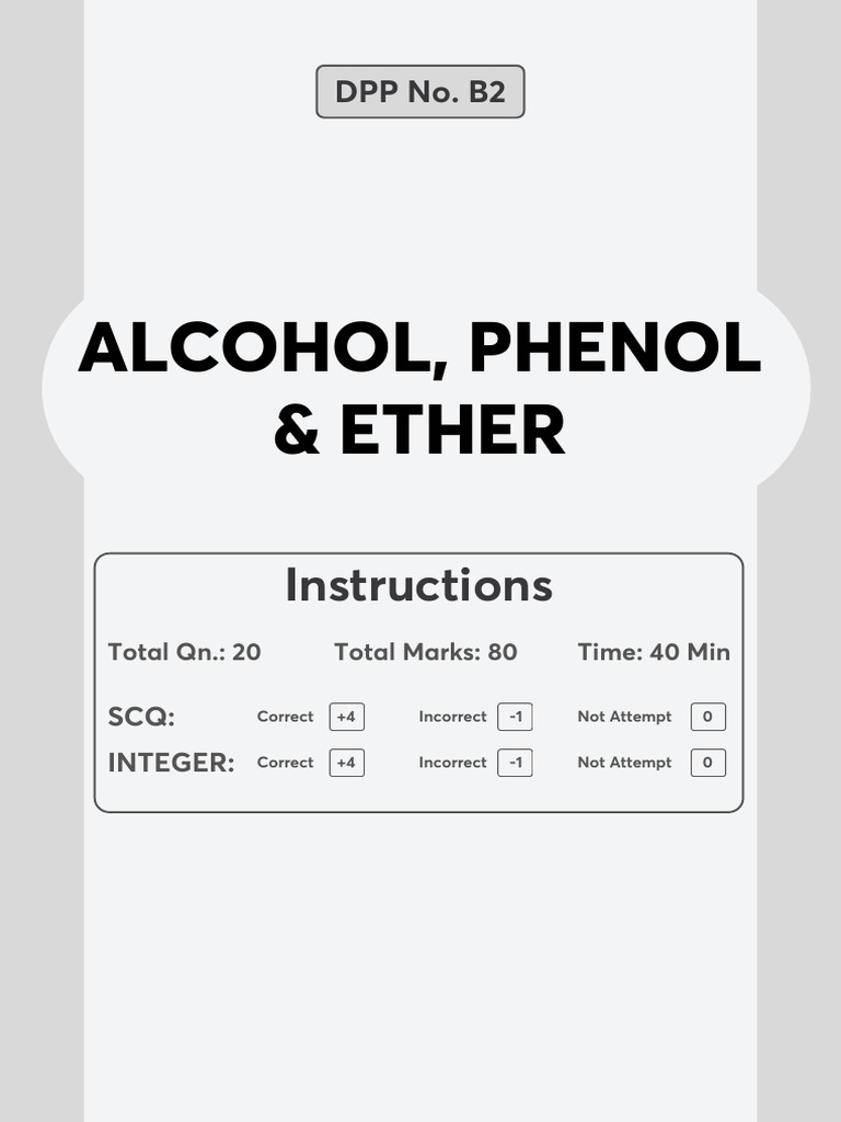 Alcohol Phenol Ether B2 1763974778343 | PDF | Organic Compounds ...