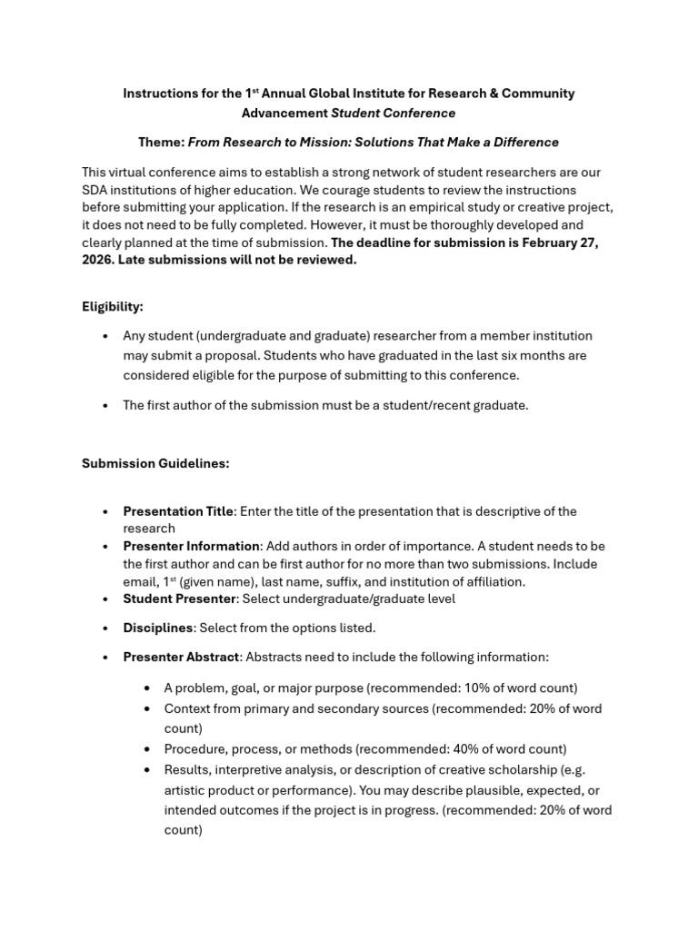 Guidelines For Abstract Submission | PDF | Methodology | Scientific Method