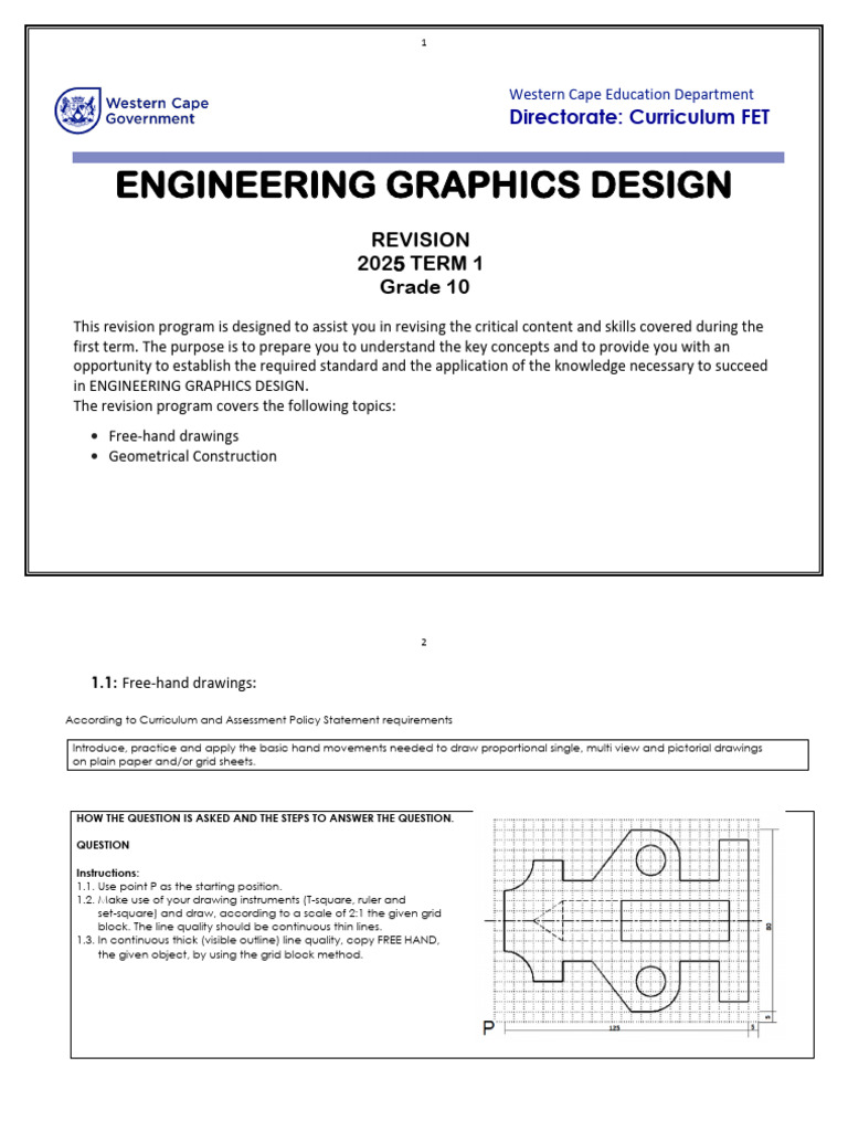GR 10 Engineering Graphics Design Term 1 Revision Material 2025 | PDF ...