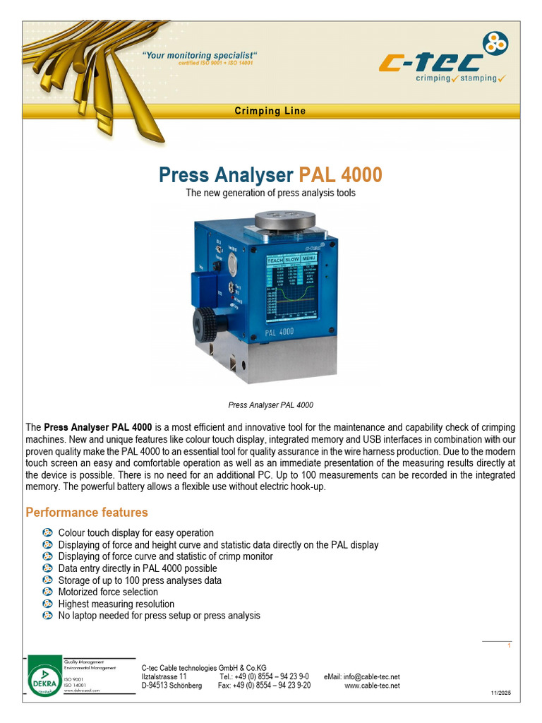Prospekt PAL 4000 En | PDF | Computer Monitor | Usb