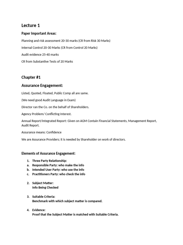 AA Notes From Start | PDF | Audit | Internal Control