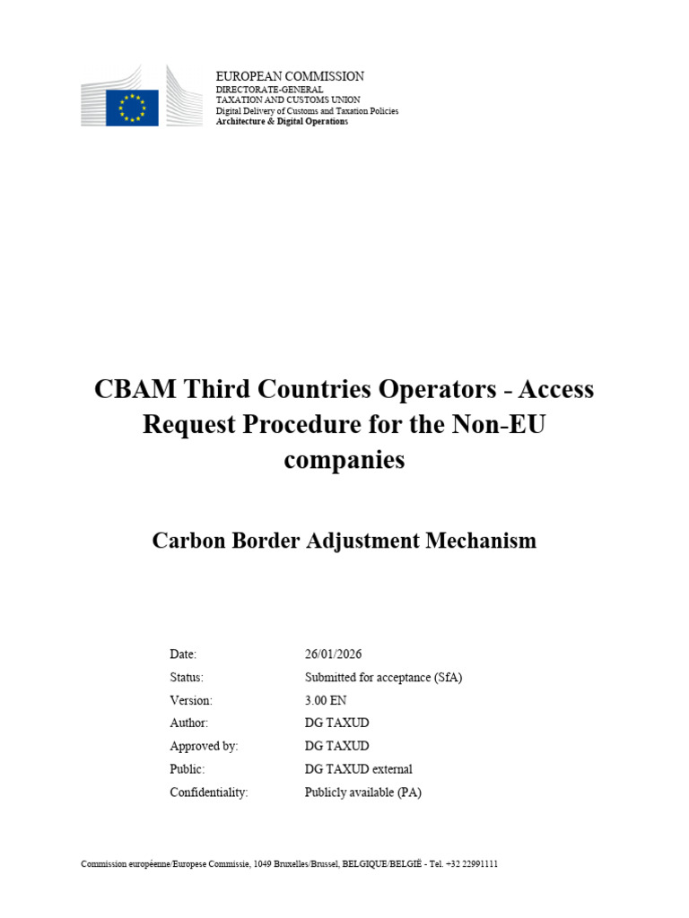 CBAM Operators Non EU Companies Guidance on Access Request Procedure v2 ...