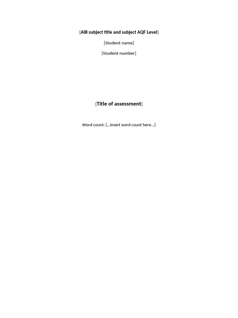 AIB Report Template | PDF