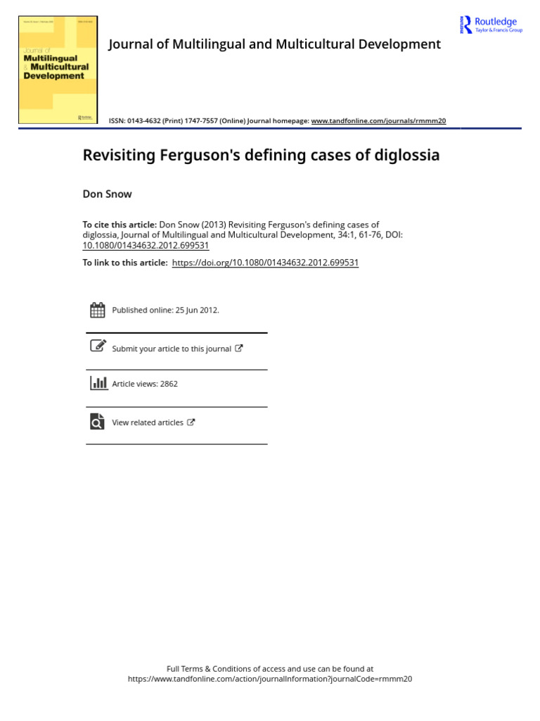 Revisiting Fergusons Cases of Diglossia | PDF | Chinese Language ...
