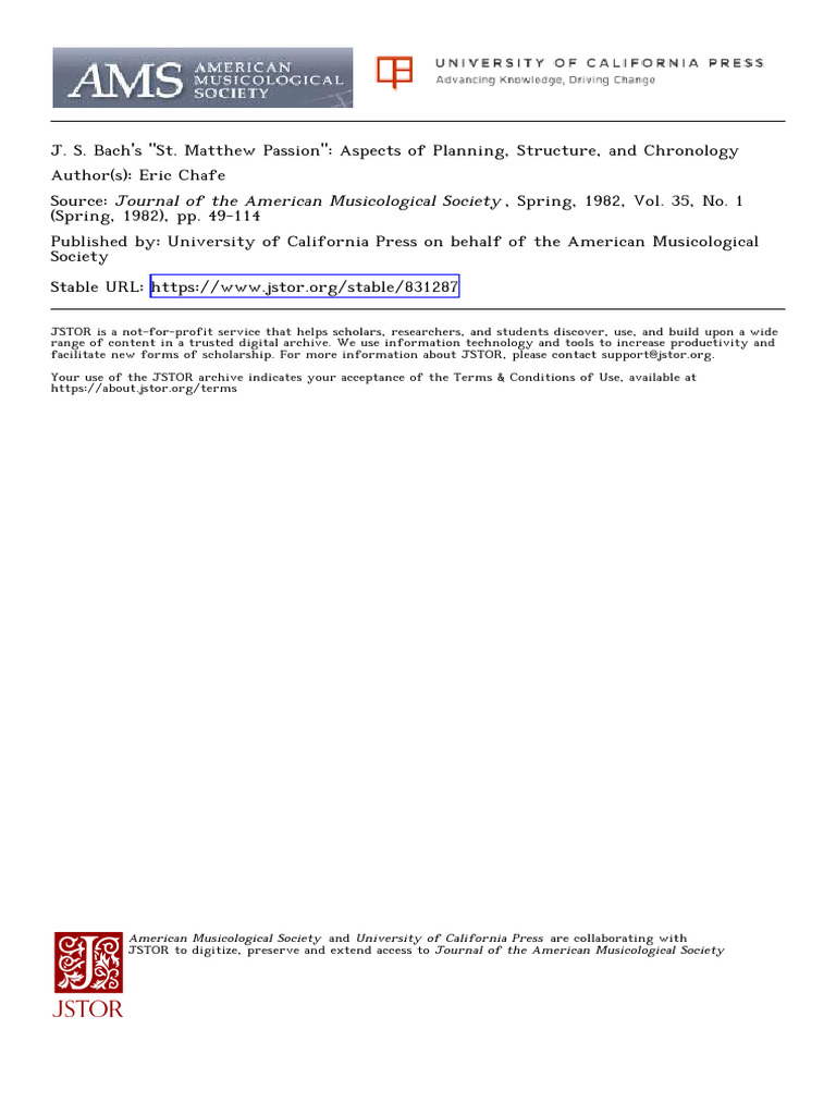 Chafe - St. Matthew Passion Aspect of Planning Structure and Chronology ...