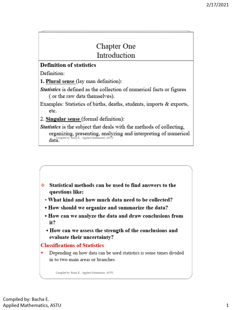 Ch 1-2 Basic Statistics-1 | PDF | Statistics | Statistical Inference