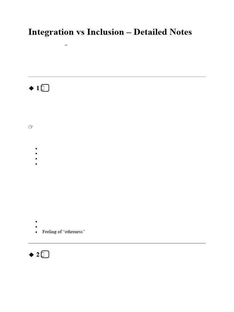 Integration Vs Inclusion | PDF | Inclusion (Education) | Special Education