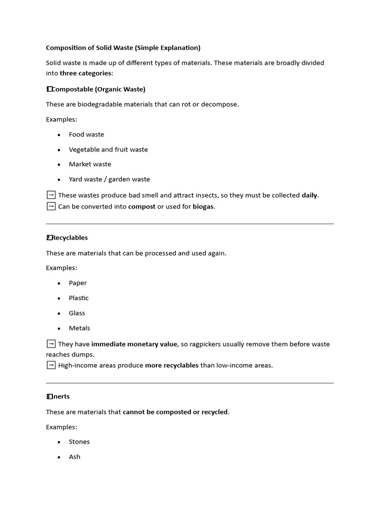 Composition of Solid Waste | PDF | Waste | Municipal Solid Waste