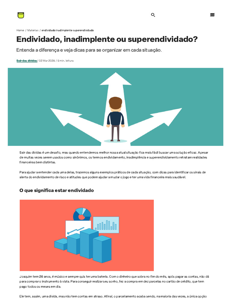 Endividado, Inadimplente Ou Superendividado - Meu Bolso em Dia | PDF ...