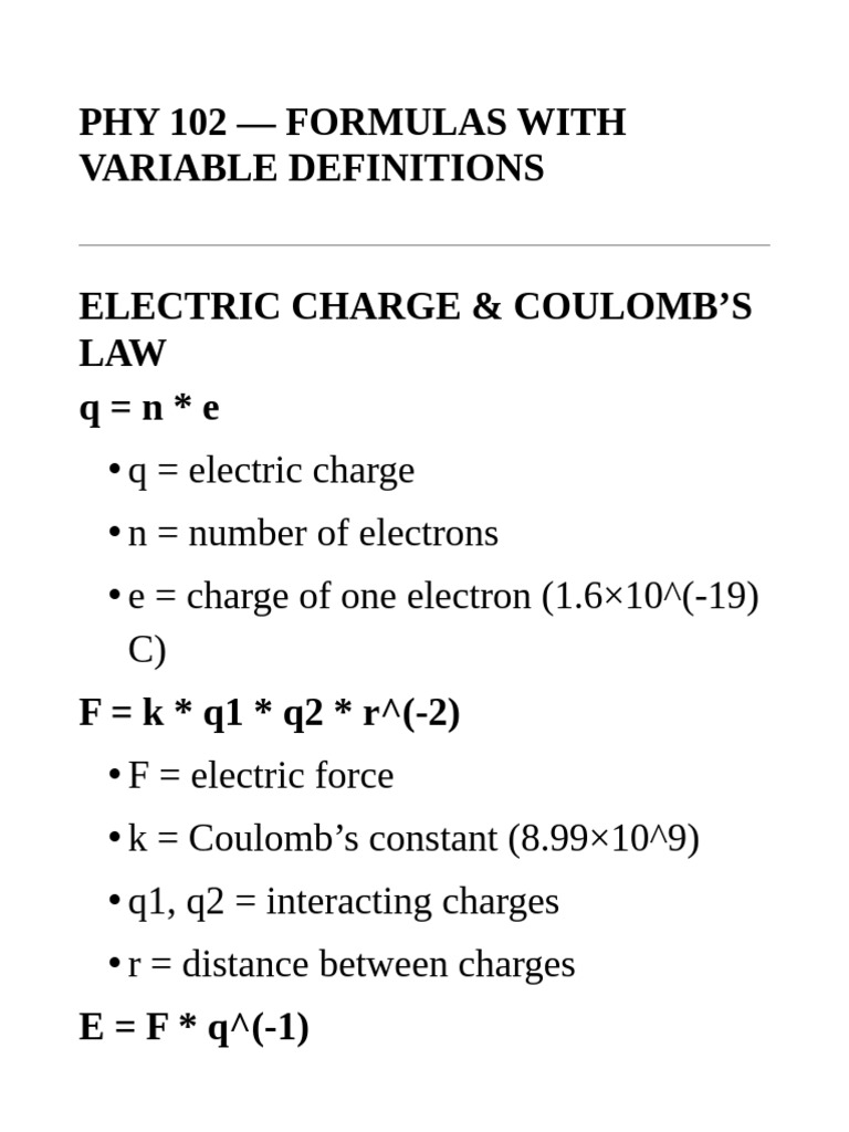 Formulas Explained | PDF