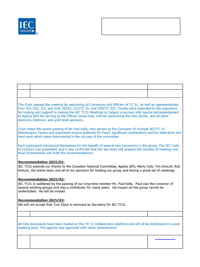 CAG Meeting Minutes - Calgary Canada | PDF | International Organization ...