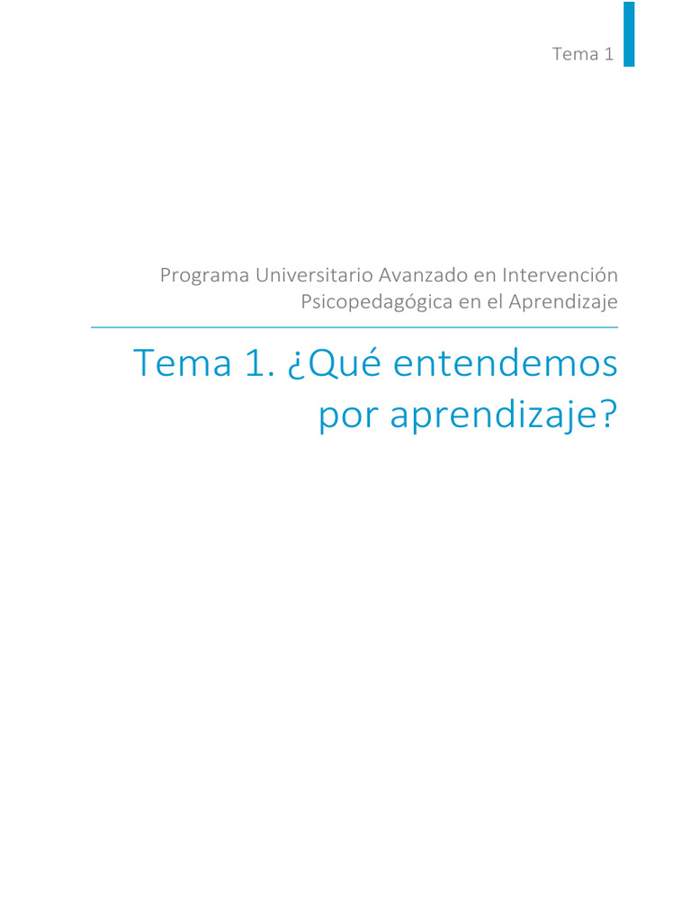 Tema 1 | PDF | Aprendizaje | Plan de estudios