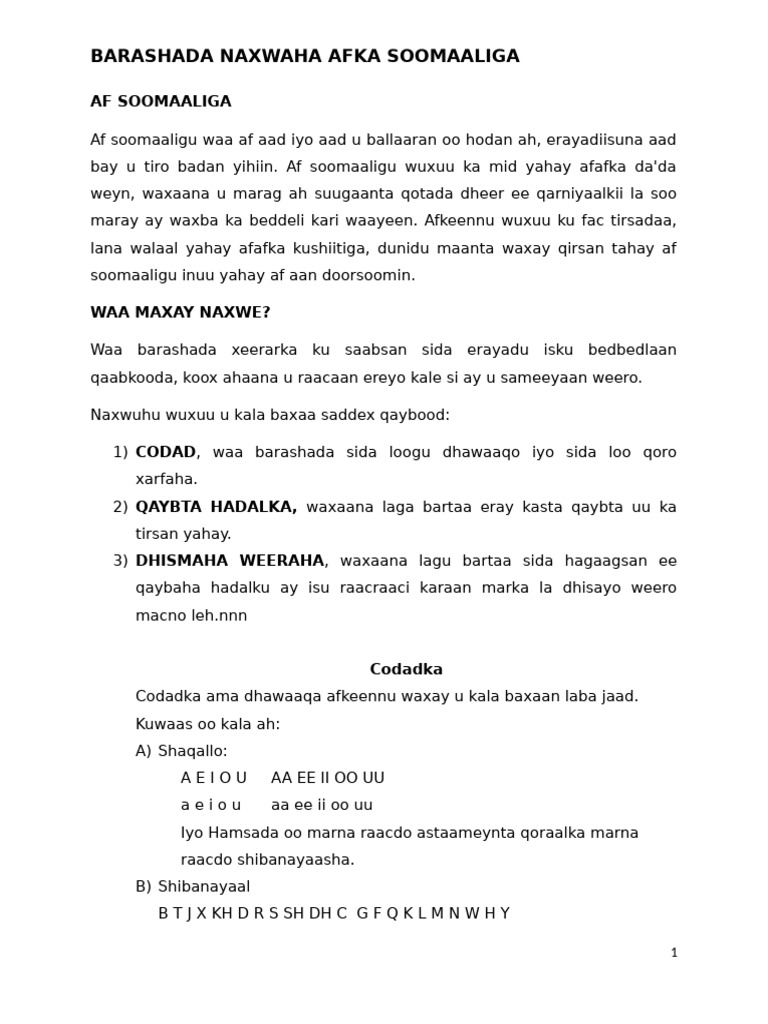 Barashada Naxwaha | PDF