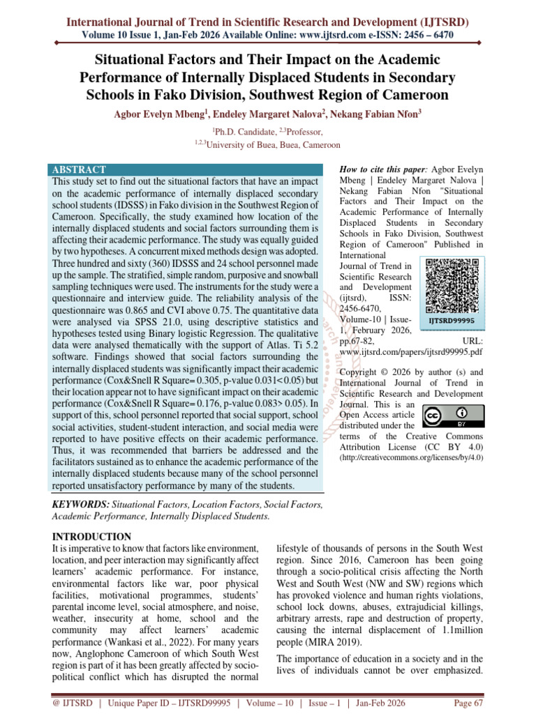 Situational Factors and Their Impact on the Academic Performance of ...