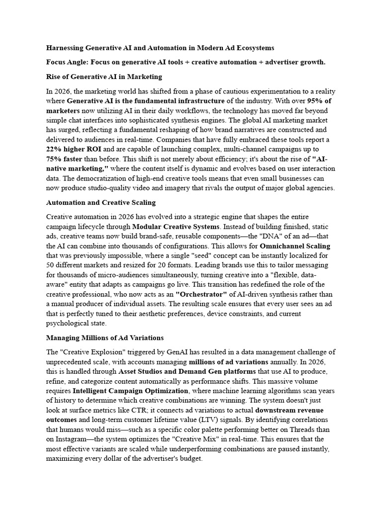 Harnessing Generative AI and Automation in Modern Ad Ecosystems | PDF ...