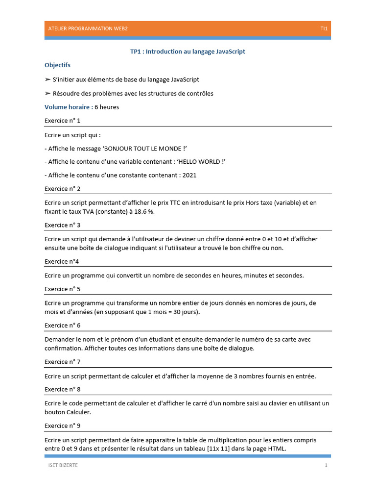 Atelier 1 | PDF