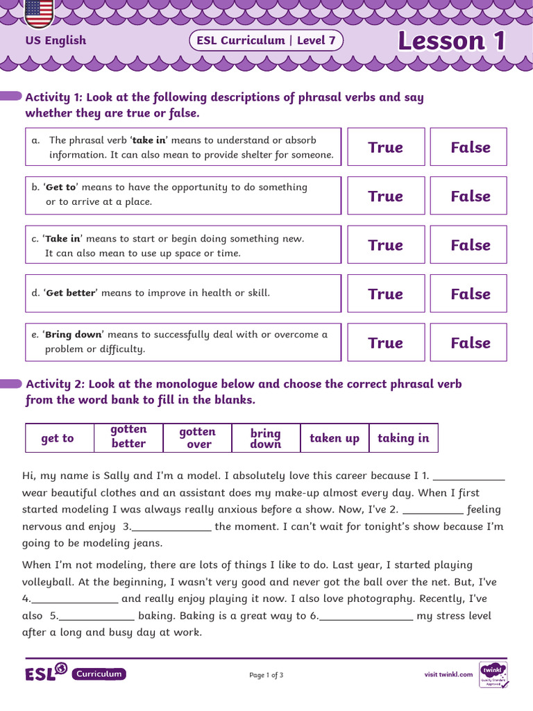 lesson 1 | PDF | English As A Second Or Foreign Language | Linguistics
