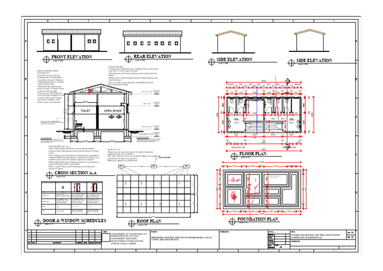 Drawing For Ablution Block | PDF | Roof | Building