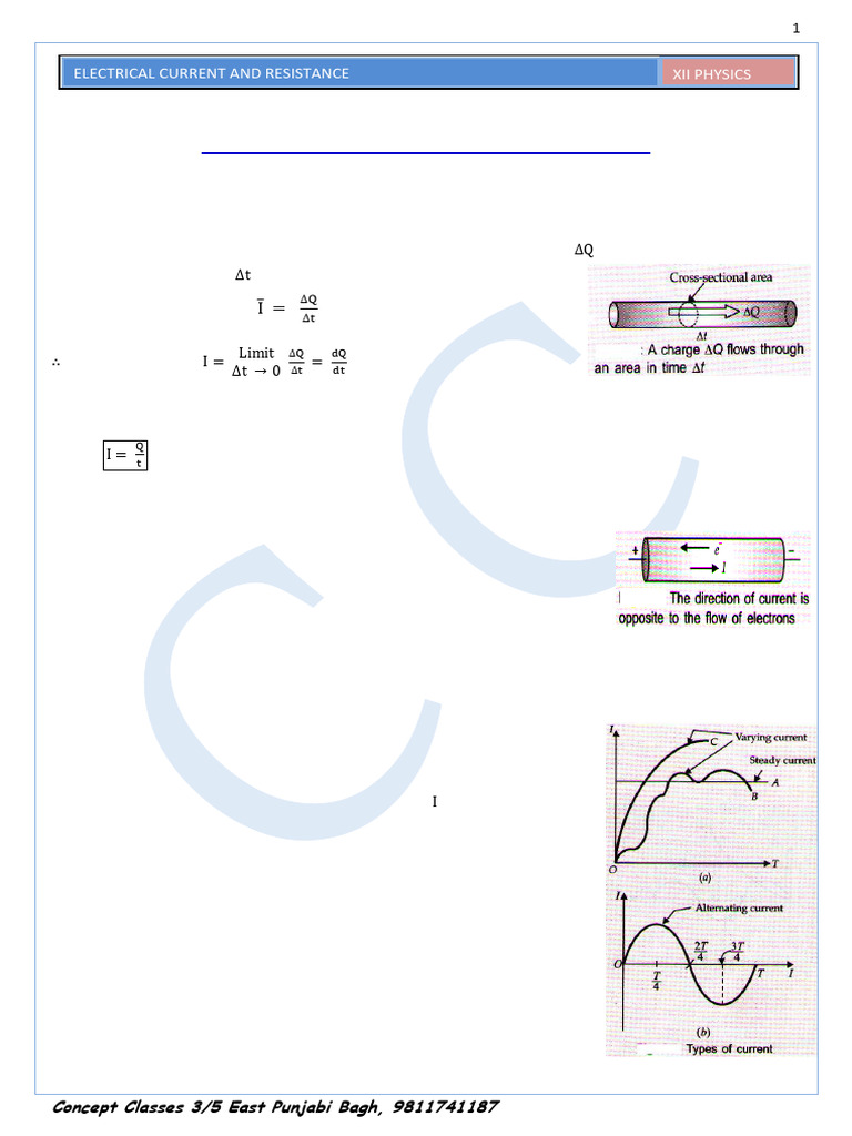 Electrical Current and Resistance (Checkpoint) 19-34 | PDF | Electrical ...