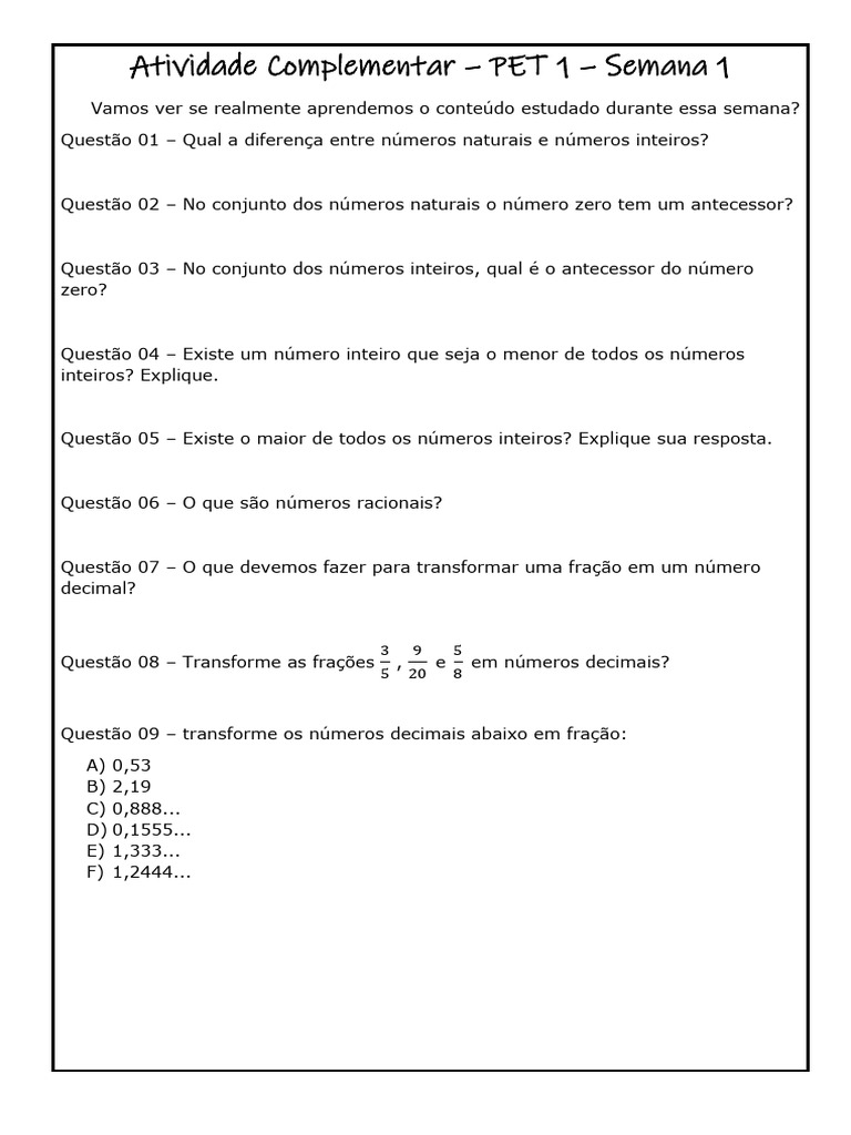 2° Complementar 9° Ano | PDF