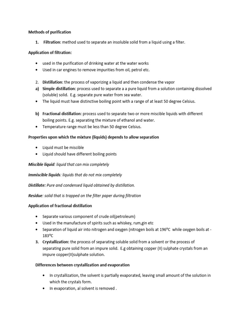 Methods of Purification | PDF | Distillation | Liquids